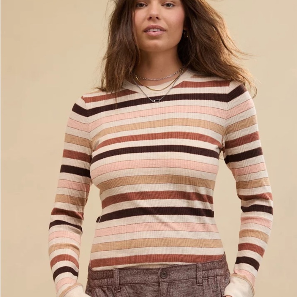 Aerie Multicolor Striped Long Sleeve Tee
